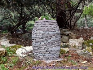 Stacked Stone Vase, on display with Dry Stone Sphere | Devine Escapes